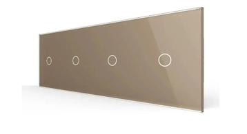 Livolo Touch Lichtschakelaar 4-Voudig | Goud Glas | 1+1+1+1 beschikbaar voor biedingen