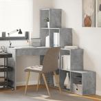 vidaXL Hoekbureau met plank met opslag Betongrijs 101,5 x, Huis en Inrichting, Verzenden, Nieuw