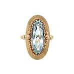 Gouden vintage ring met aquamarijn 14 kt, Sieraden, Tassen en Uiterlijk, Ringen, Ophalen of Verzenden, Nieuw