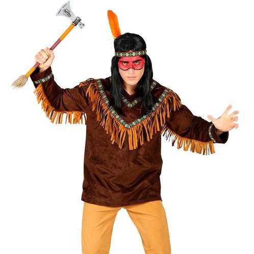 Indianen Shirt Heren Met Veer Haarband, Kleding | Heren, Carnavalskleding en Feestkleding, Nieuw, Verzenden