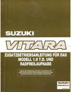 1998 SUZUKI VITARA 1.9 TD (SUPPLEMENT) WERKPLAATSHANDBOEK, Auto diversen