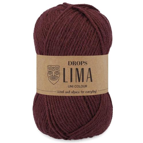 DROPS Lima Uni Colour - 9023 wijnrood - Wol Garen, Hobby en Vrije tijd, Breien en Haken, Ophalen of Verzenden