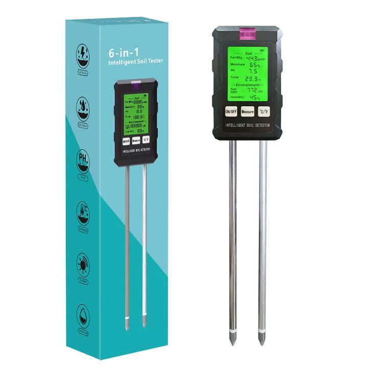 6-in-1 Digitale Bodemmeter (Nieuw) – pH / EC / Vocht / Licht, Tuin en Terras, Kweekspullen, Nieuw, Ophalen of Verzenden