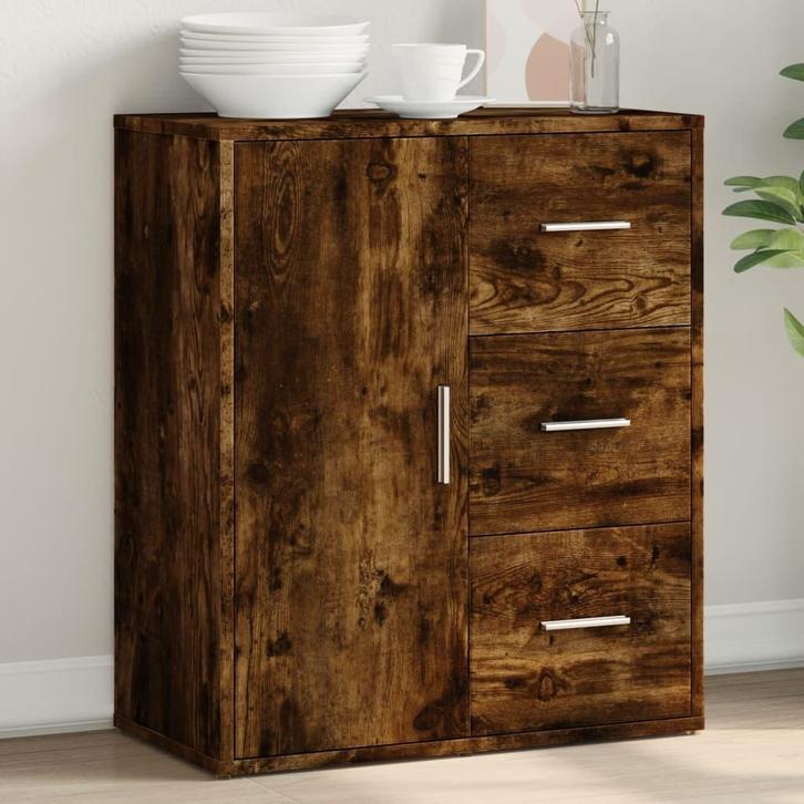 vidaXL Dressoir 60x31x70 cm bewerkt hout gerookt, Huis en Inrichting, Kasten | Dressoirs, 25 tot 50 cm, Nieuw, 50 tot 100 cm, Overige houtsoorten