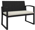 Stijlvolle Tuinbank 2-Zits Rotan Look Zwart en Beige 103cm, Verzenden, Nieuw