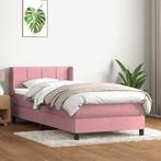 vidaXL Boxspring met matras fluweel roze 100x220 cm, Huis en Inrichting, Slaapkamer | Bedden, Verzenden, Nieuw, Stof