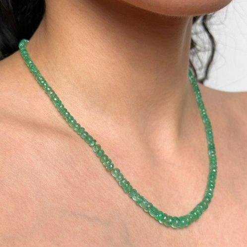 Preziosa ketting van natuurlijke Colombiaanse smaragd van, Verzamelen, Mineralen en Fossielen