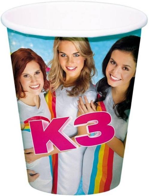 K3 Bekers Karton 250ml 8st, Hobby en Vrije tijd, Feestartikelen, Nieuw, Verzenden