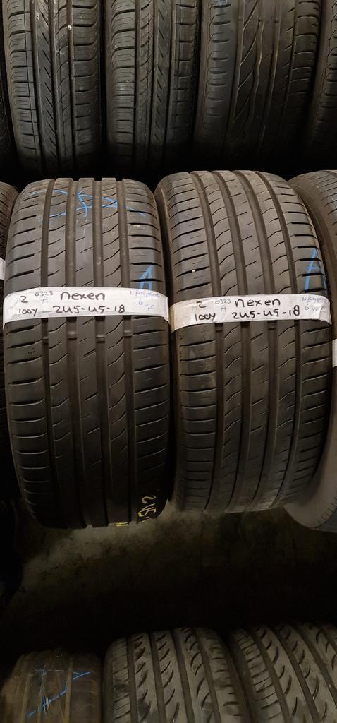 2x 245-45-18 Nexen Zomer 6mm €60 Per Band 245 45 18, Auto-onderdelen, Banden en Velgen, 18 inch, Zomerbanden, 245 mm, Personenwagen
