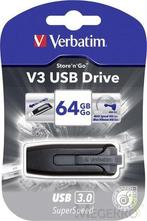 Verbatim USB-Stick V3 Store n Go USB3.0 64 GB grijs, Computers en Software, USB Sticks, Verzenden, Nieuw