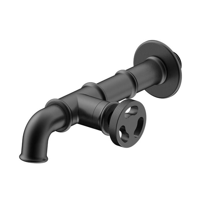 Industriële zwarte muurkraan, Doe-het-zelf en Verbouw, Sanitair, Kraan, Nieuw, Verzenden