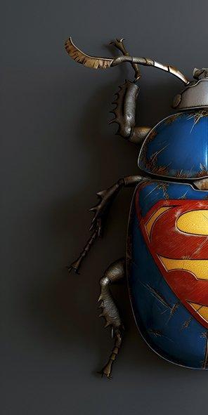 F2B - BeetleCan Superman 3I8, Antiek en Kunst, Kunst | Schilderijen | Modern