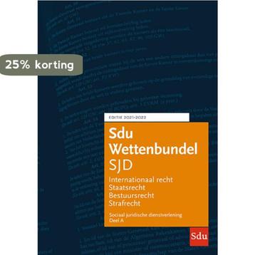 Sdu Wettenbundel Sociaal Juridische Dienstverlening beschikbaar voor biedingen