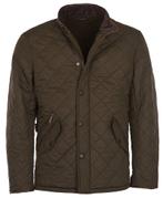 Barbour Quilted Jas Powell Olijf maat S Heren, Kleding | Heren, Jassen | Winter, Barbour, Verzenden, Nieuw, Groen