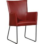 Leren eetkamerstoel Mate met armleuning - Granada Rouge, Nieuw, Ophalen of Verzenden, Eén, Rood