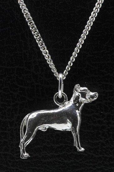 Zilveren Argentijnse dog oren gecoupeerd ketting hanger -..., Sieraden, Tassen en Uiterlijk, Kettinghangers, Verzenden