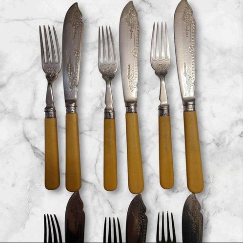 Walker and Hall - Bestekset (12) - -Vorken en messen - .925, Antiek en Kunst, Antiek | Meubels | Tafels
