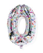 HEMA Folieballon cijfer 0 confetti XL, Verzenden, Nieuw