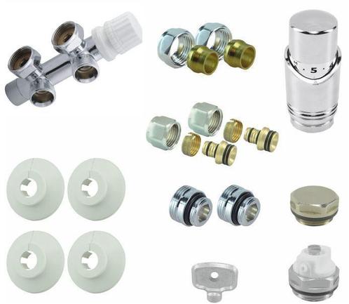Luxe Set onderblok compleet haaks (links) 16x2,0 +15 knel, Doe-het-zelf en Verbouw, Verwarming en Radiatoren, Nieuw, Verzenden
