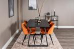 Eetkamerstoel - Nina - Oranje - Fluweel - Jörn, Huis en Inrichting, Stoelen, Verzenden, Nieuw