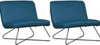 Blauwe leren industriële stoels zonder armleuning - Toledo, Huis en Inrichting, Fauteuils, Nieuw, 75 tot 100 cm, Leer, Ophalen of Verzenden