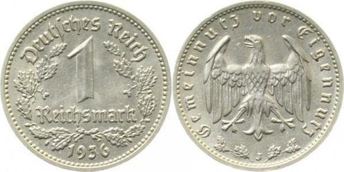 Duitsland 1 Reichsmark 1936 J f prfr J 354 1 Reichsmark, Postzegels en Munten, Munten | Europa | Niet-Euromunten, Verzenden