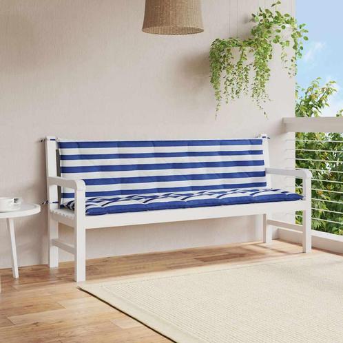 vidaXL Tuinbankkussens 2 st oxford stof gestreept wit en, Huis en Inrichting, Woonaccessoires | Kussens, Nieuw, Verzenden