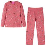 vidaXL Kinderpyjama met lange mouwen 140 oudroze, Verzenden, Nieuw