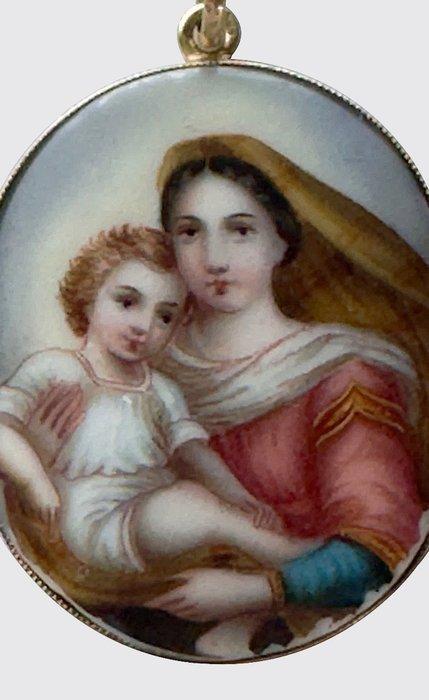 Medaillon - 14 karaat Geel goud, Sieraden, Tassen en Uiterlijk, Antieke sieraden