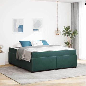vidaXL Bedframe met matras met matras Donkergroen 180 x 200 beschikbaar voor biedingen