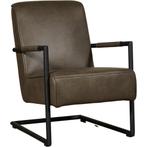 Leren fauteuil Lodge - Granada Ash (grijs/bruin), Industrieel, Modern, Scandinavisch, Nieuw, Ophalen of Verzenden, 50 tot 75 cm