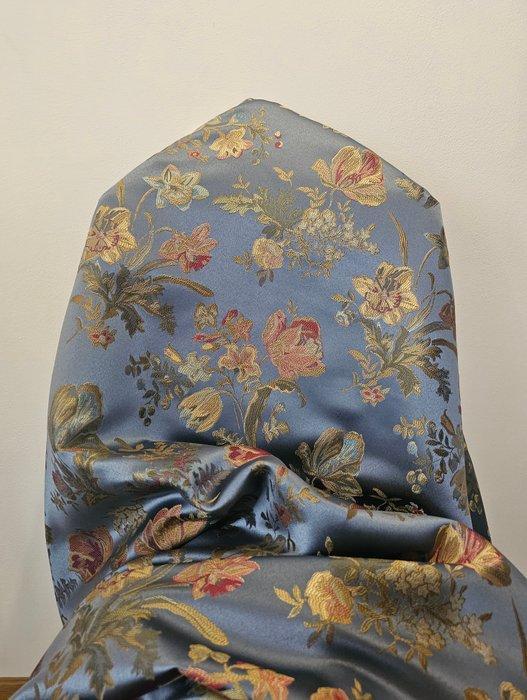 TESSUTO San Leucio bloemachtig BLAUW duif en GOUDKLEURIG -, Antiek en Kunst, Antiek | Kleden en Textiel