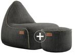 Cobana Lounge Chair & Pouf Outdoor - Grijs, Huis en Inrichting, Zitzakken, Verzenden, Nieuw