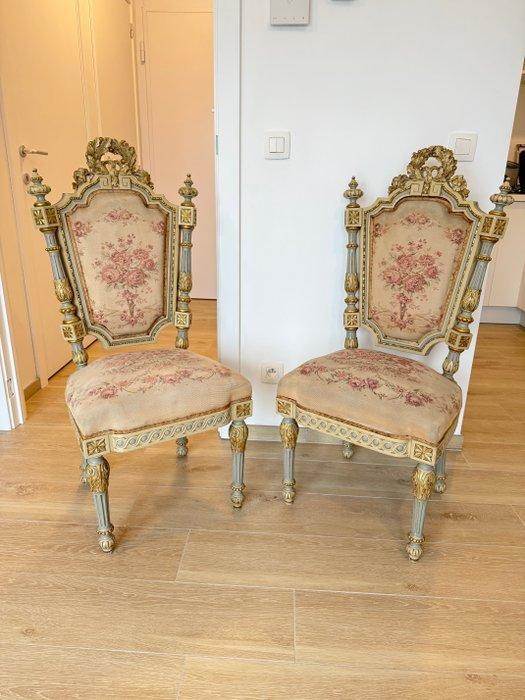Een paar Louis XVI stijl Napoleon III stoelen - Stoel (2) -, Antiek en Kunst, Antiek | Overige Antiek