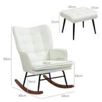 TRUUSK Schommelstoel Tot 130 Kg - Met Kruk - Linnenlook - Vo, Huis en Inrichting, Kasten | Dressoirs, Verzenden, Nieuw