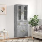 vidaXL buffetkast 69,5x34x180 cm bewerkt hout betongrijs, Verzenden, Nieuw, 50 tot 100 cm, Minder dan 100 cm