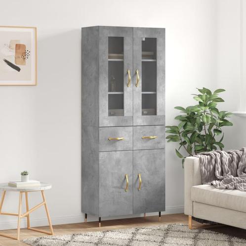 vidaXL buffetkast 69,5x34x180 cm bewerkt hout betongrijs, Huis en Inrichting, Kasten | Buffetkasten, 25 tot 50 cm, Nieuw, Overige houtsoorten