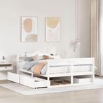 vidaXL Bedframe zonder matras massief grenenhout wit 120x190, Huis en Inrichting, Slaapkamer | Bedden, Verzenden, Wit, Nieuw, 190 cm of minder