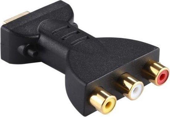 Vergulde HDMI Male naar 3 RCA Video Audio Adapter AV, Computers en Software, Overige Computers en Software