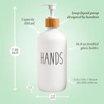 Set van 2 Glazen Zeepdispensers Inclusief Bamboe Tray, Verzenden, Nieuw