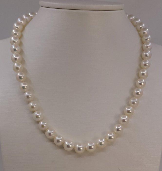 Halsketting 8x8,5 mm Bright Akoya parels, Sieraden, Tassen en Uiterlijk, Kettingen