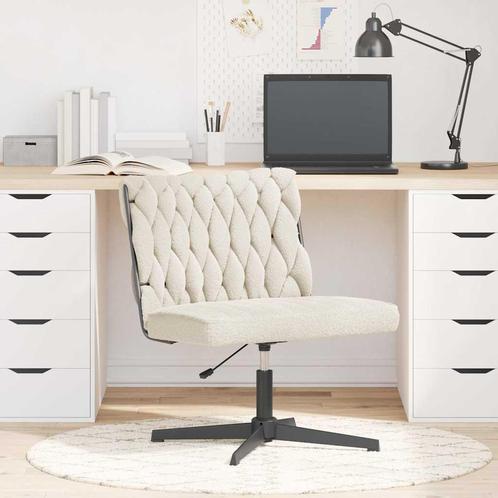 vidaXL Bureaustoel crèmekleurig wolachtige stof, Huis en Inrichting, Stoelen, Nieuw, Verzenden