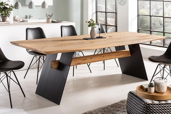Design eettafel GRAND OAK 240cm natuurlijk wild eiken, Huis en Inrichting, Tafels | Eettafels, Ophalen of Verzenden