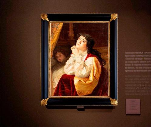 Franse school (XIX) - La preghiera della sera, Antiek en Kunst, Kunst | Schilderijen | Klassiek