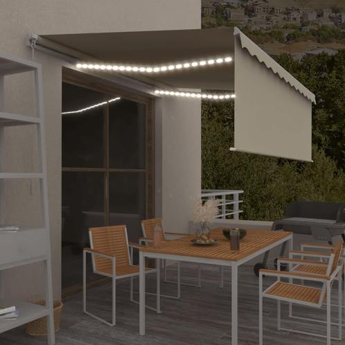 vidaXL Luifel handmatig uittrekbaar met rolgordijn en LED, Tuin en Terras, Zonneschermen, Nieuw, Verzenden