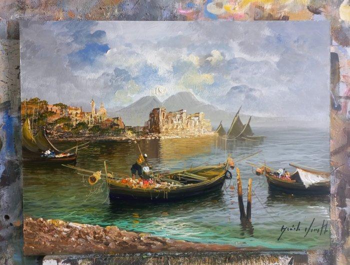 Guido Vuotto (1964) - Marina di Mergellina (Napoli), Antiek en Kunst, Kunst | Schilderijen | Klassiek