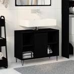 vidaXL Zwarte Eiken Vanity Zwarte Eiken MDF Middelgroot, Huis en Inrichting, Tafels | Kaptafels, Verzenden, Nieuw