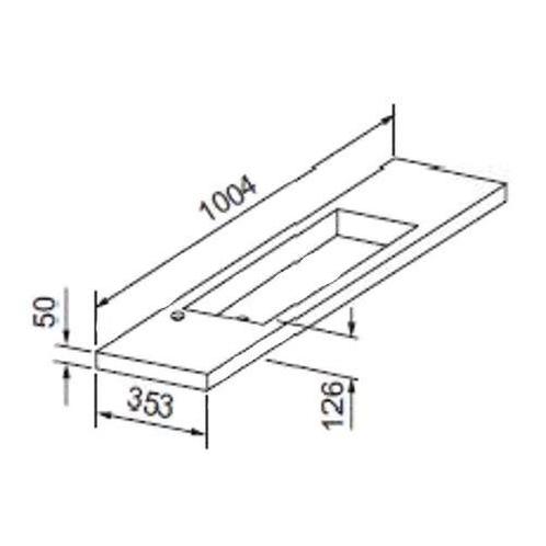 Wastafel Slim 100Cm Ondiep 35Cm Excl. Kraangat Glans Wit, Doe-het-zelf en Verbouw, Sanitair, Ophalen of Verzenden