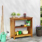 vidaXL Tuinkast met plank met opslag Bruin 75 x 35 x 70cm, Huis en Inrichting, Kasten | Overige, Verzenden, Nieuw