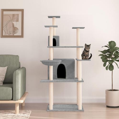 vidaXL Kattenmeubel met sisal krabpalen 166 cm lichtgrijs, Dieren en Toebehoren, Katten-accessoires, Nieuw, Verzenden